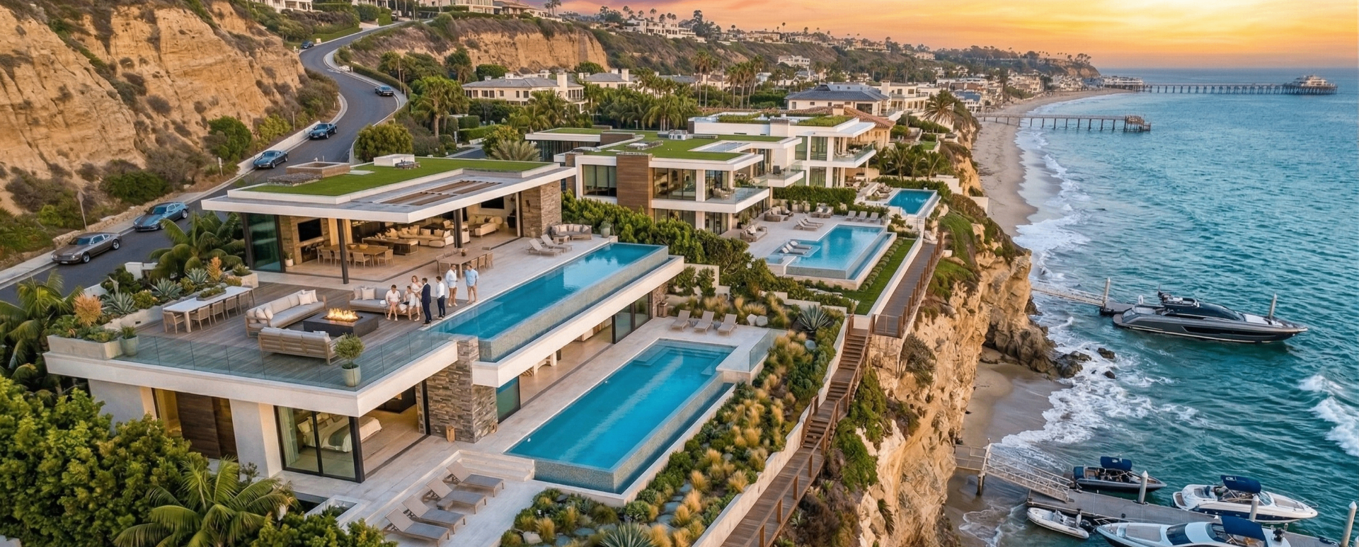 Luxury homes aerial view